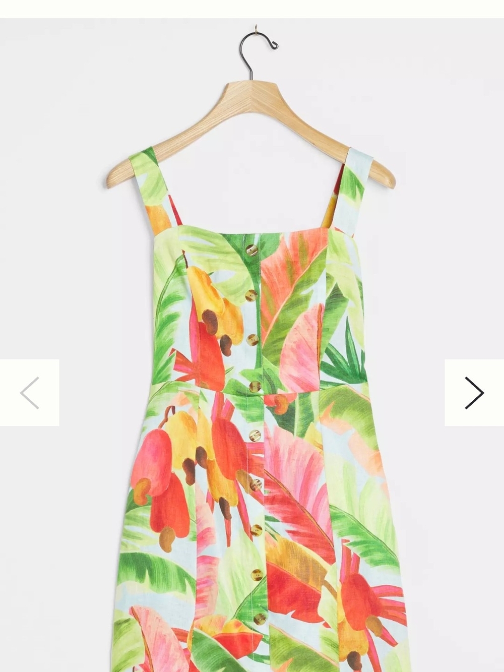 Anthropologie Farm Rio Nisa Linen Mini Dress Tropical Sz S EUC - Picture 14 of 16